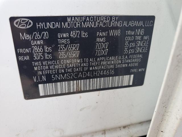 Photo 12 VIN: 5NMS2CAD4LH244616 - HYUNDAI SANTA FE S 