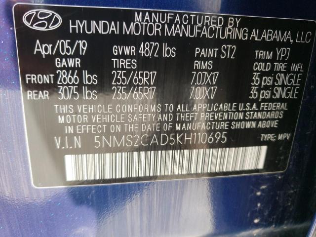 Photo 12 VIN: 5NMS2CAD5KH110695 - HYUNDAI SANTA FE 