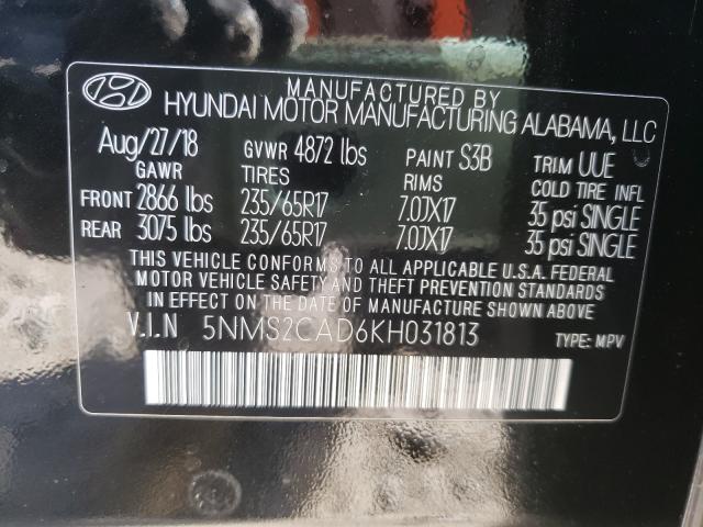 Photo 9 VIN: 5NMS2CAD6KH031813 - HYUNDAI SANTA FE 