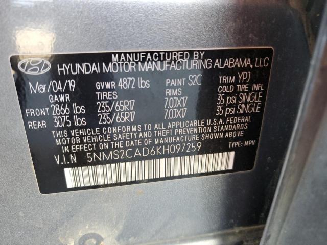 Photo 9 VIN: 5NMS2CAD6KH097259 - HYUNDAI SANTA FE S 