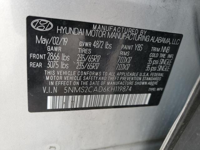 Photo 12 VIN: 5NMS2CAD6KH119874 - HYUNDAI SANTA FE S 