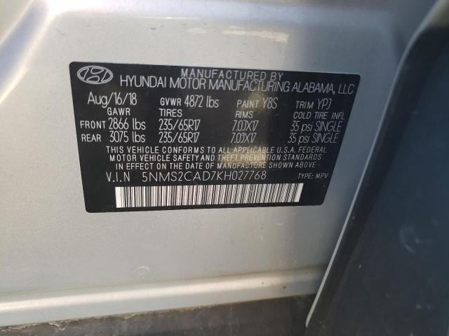 Photo 13 VIN: 5NMS2CAD7KH027768 - HYUNDAI SANTA FE S 