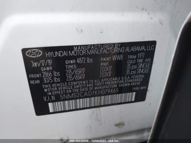 Photo 8 VIN: 5NMS2CAD7KH079465 - HYUNDAI SANTA FE 