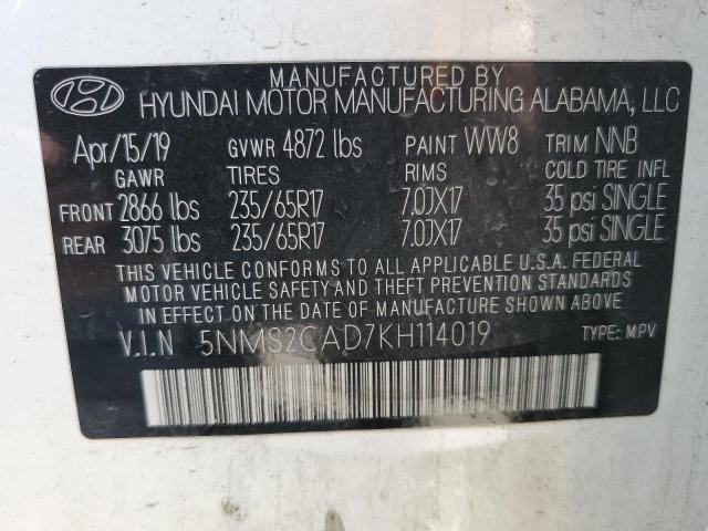 Photo 11 VIN: 5NMS2CAD7KH114019 - HYUNDAI SANTA FE S 