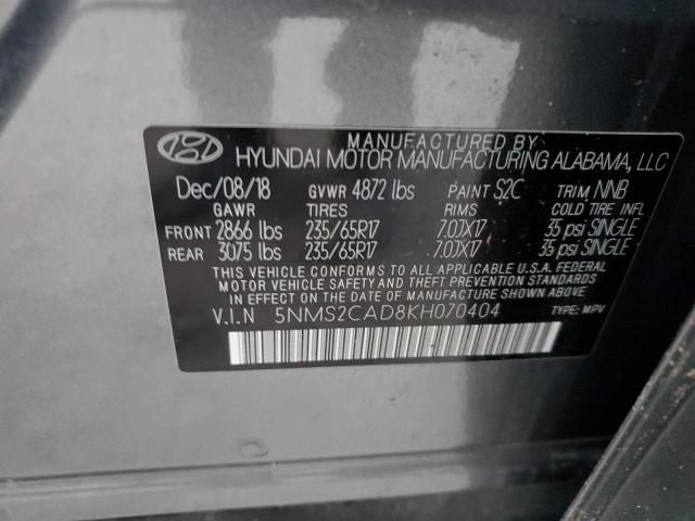 Photo 13 VIN: 5NMS2CAD8KH070404 - HYUNDAI SANTA FE S 