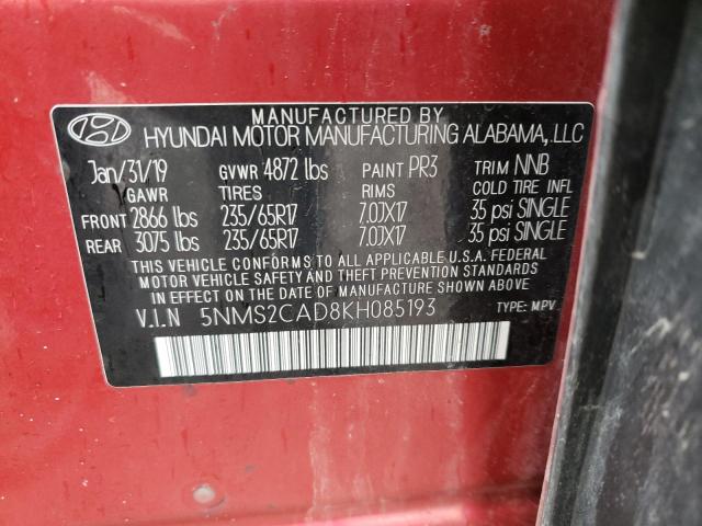 Photo 13 VIN: 5NMS2CAD8KH085193 - HYUNDAI SANTA FE S 