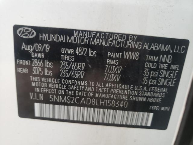 Photo 9 VIN: 5NMS2CAD8LH158340 - HYUNDAI SANTA FE S 