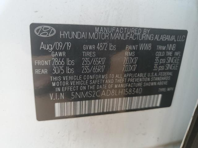 Photo 12 VIN: 5NMS2CAD8LH158340 - HYUNDAI SANTA FE S 