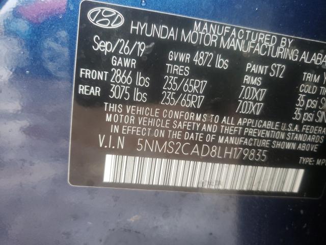 Photo 9 VIN: 5NMS2CAD8LH179835 - HYUNDAI SANTA FE S 