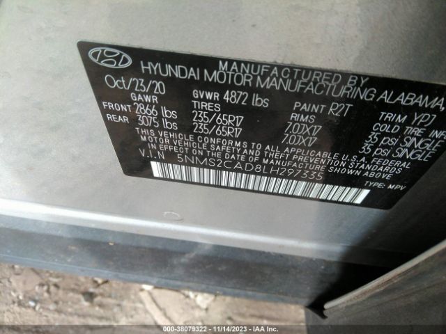 Photo 8 VIN: 5NMS2CAD8LH297335 - HYUNDAI SANTA FE 