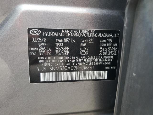 Photo 12 VIN: 5NMS2CAD9KH016870 - HYUNDAI SANTA FE 