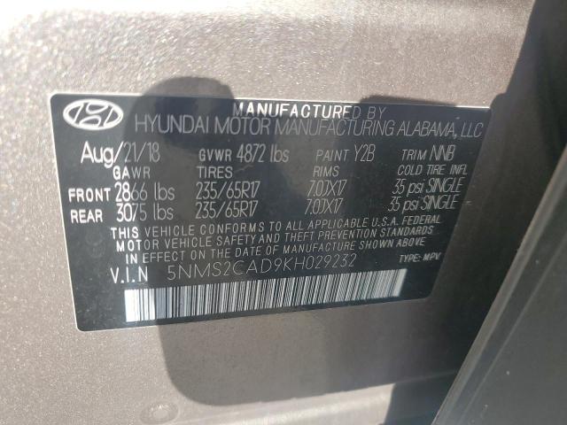 Photo 12 VIN: 5NMS2CAD9KH029232 - HYUNDAI SANTA FE S 