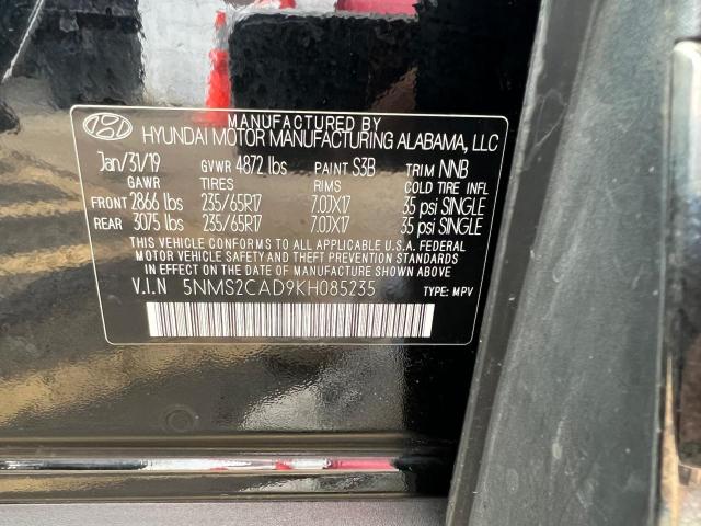 Photo 9 VIN: 5NMS2CAD9KH085235 - HYUNDAI SANTA FE S 