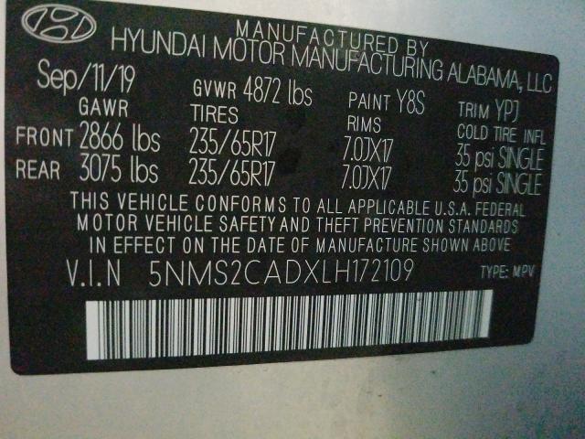 Photo 9 VIN: 5NMS2CADXLH172109 - HYUNDAI SANTA FE S 