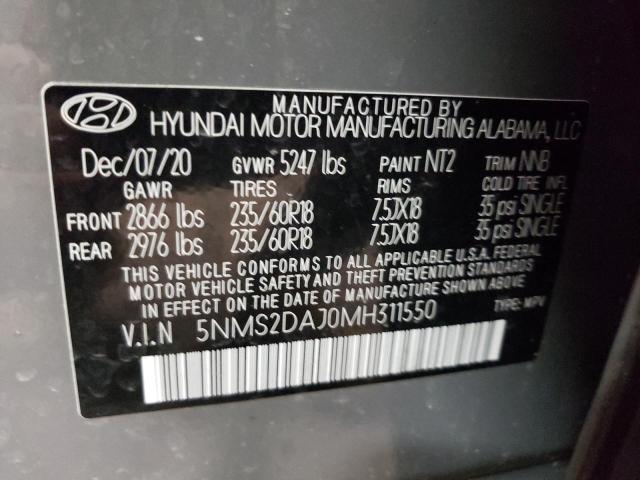 Photo 12 VIN: 5NMS2DAJ0MH311550 - HYUNDAI SANTA FE S 