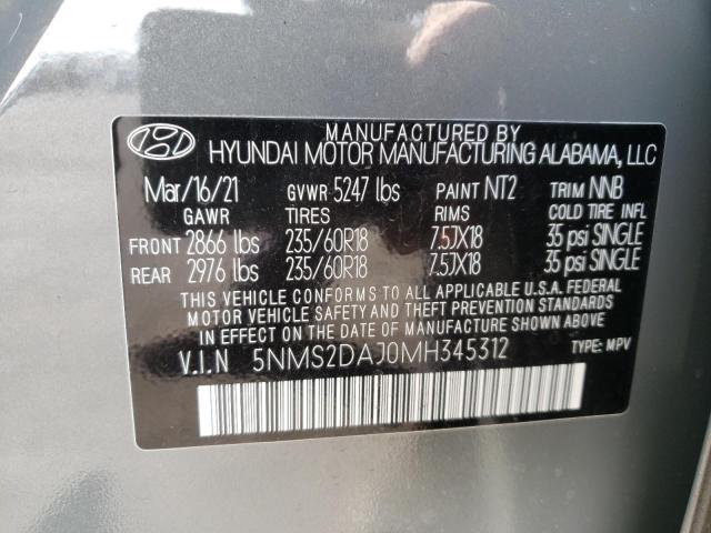 Photo 9 VIN: 5NMS2DAJ0MH345312 - HYUNDAI SANTA FE S 