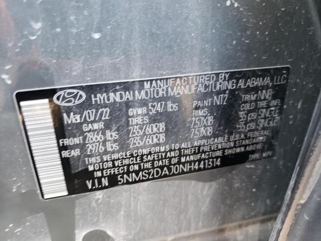 Photo 9 VIN: 5NMS2DAJ0NH441314 - HYUNDAI SANTA FE S 