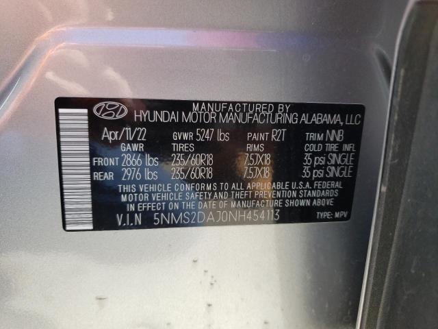 Photo 12 VIN: 5NMS2DAJ0NH454113 - HYUNDAI SANTA FE S 