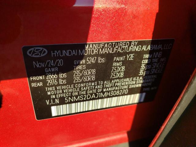 Photo 12 VIN: 5NMS2DAJ1MH308270 - HYUNDAI SANTA FE 