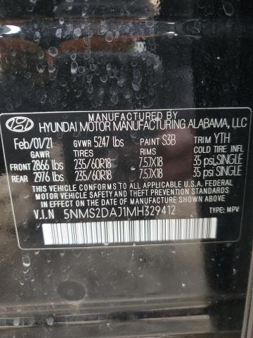 Photo 12 VIN: 5NMS2DAJ1MH329412 - HYUNDAI SANTA FE S 