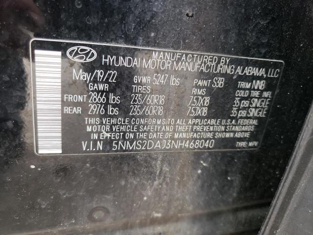 Photo 12 VIN: 5NMS2DAJ3NH468040 - HYUNDAI SANTA FE 