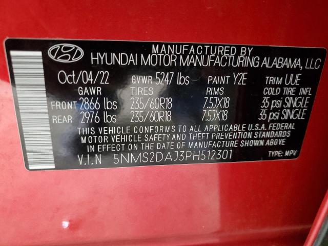 Photo 12 VIN: 5NMS2DAJ3PH512301 - HYUNDAI SANTA FE 