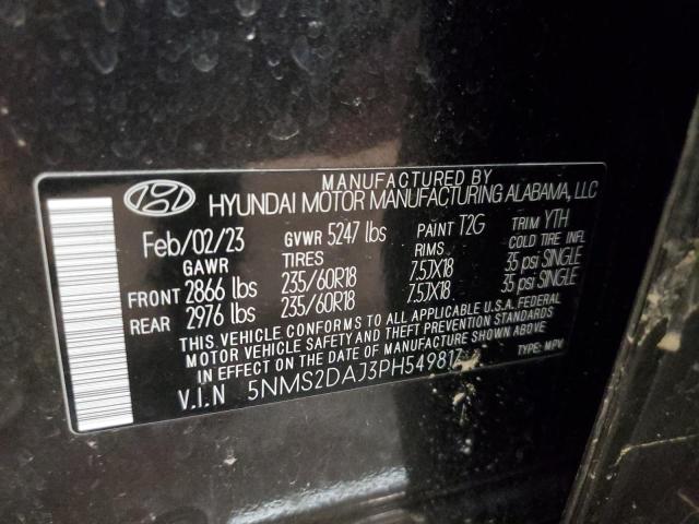 Photo 12 VIN: 5NMS2DAJ3PH549817 - HYUNDAI SANTA FE 