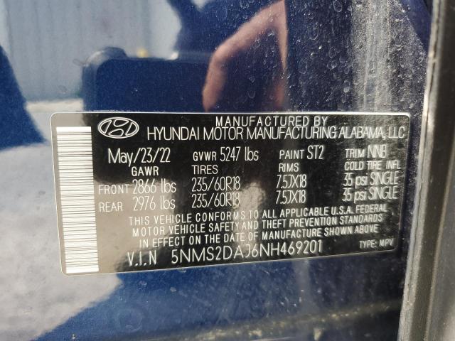 Photo 12 VIN: 5NMS2DAJ6NH469201 - HYUNDAI SANTA FE S 