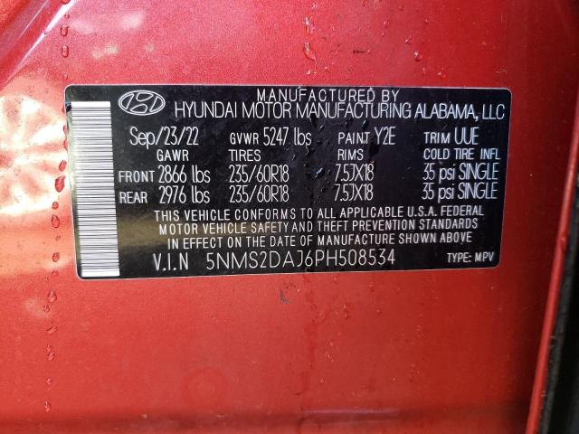 Photo 12 VIN: 5NMS2DAJ6PH508534 - HYUNDAI SANTA FE S 