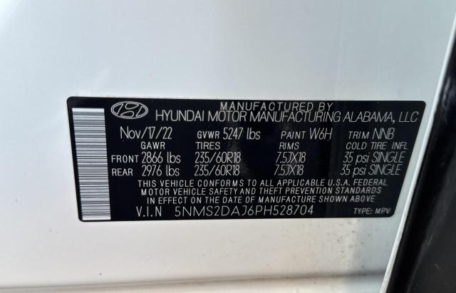 Photo 9 VIN: 5NMS2DAJ6PH528704 - HYUNDAI SANTA FE S 