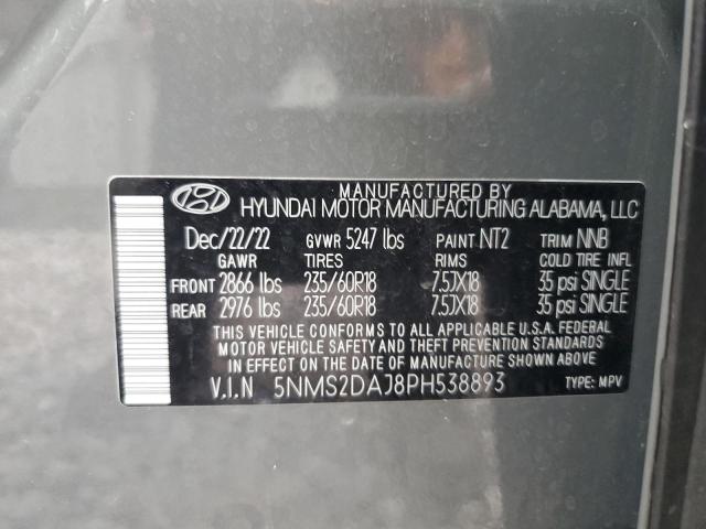 Photo 13 VIN: 5NMS2DAJ8PH538893 - HYUNDAI SANTA FE S 