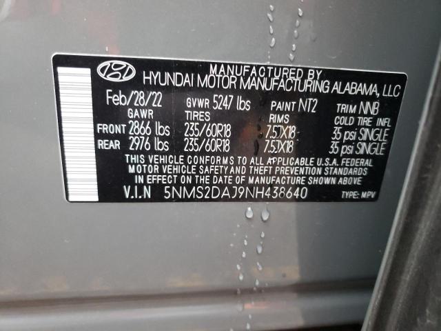 Photo 13 VIN: 5NMS2DAJ9NH438640 - HYUNDAI SANTA FE 