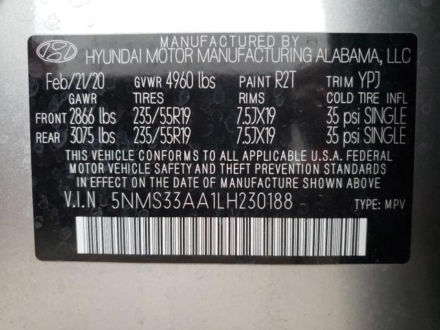 Photo 12 VIN: 5NMS33AA1LH230188 - HYUNDAI SANTA FE S 