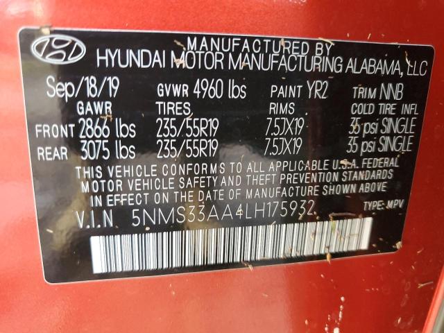 Photo 13 VIN: 5NMS33AA4LH175932 - HYUNDAI SANTA FE S 