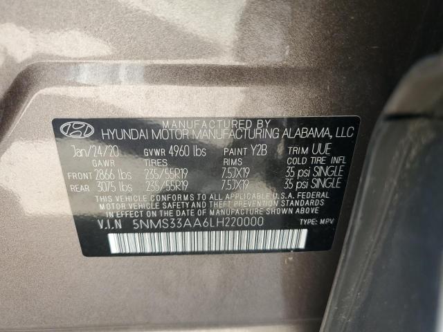 Photo 12 VIN: 5NMS33AA6LH220000 - HYUNDAI SANTA FE S 