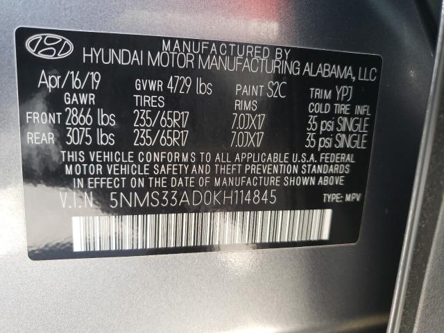 Photo 9 VIN: 5NMS33AD0KH114845 - HYUNDAI SANTA FE S 