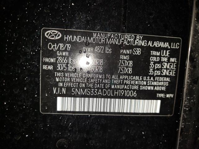 Photo 11 VIN: 5NMS33AD0LH191006 - HYUNDAI SANTA FE S 