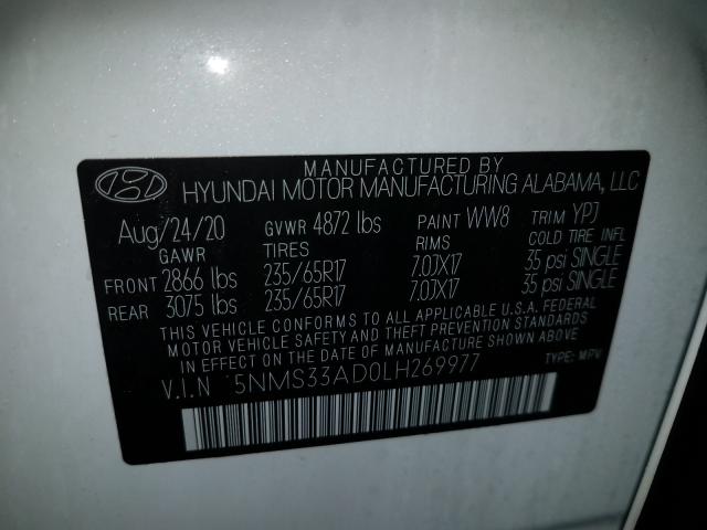 Photo 9 VIN: 5NMS33AD0LH269977 - HYUNDAI SANTA FE S 