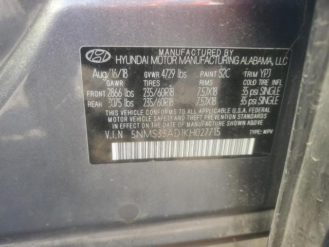 Photo 11 VIN: 5NMS33AD1KH027715 - HYUNDAI SANTA FE 