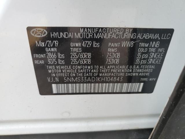 Photo 12 VIN: 5NMS33AD1KH104843 - HYUNDAI SANTA FE 