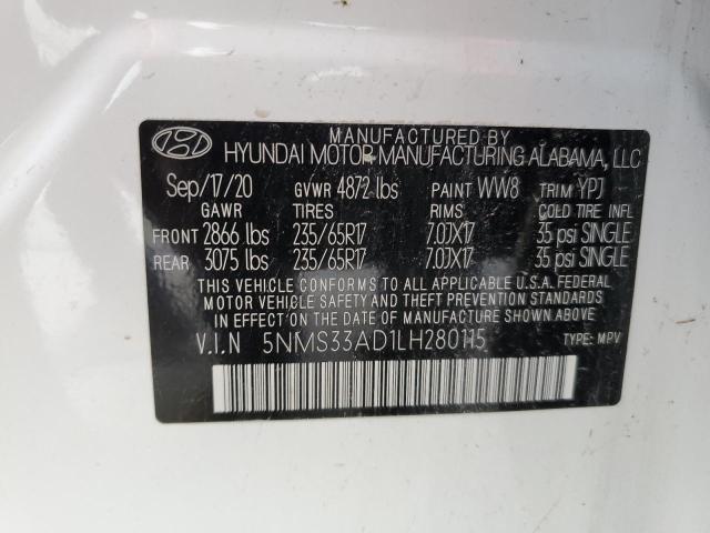 Photo 12 VIN: 5NMS33AD1LH280115 - HYUNDAI SANTA FE S 