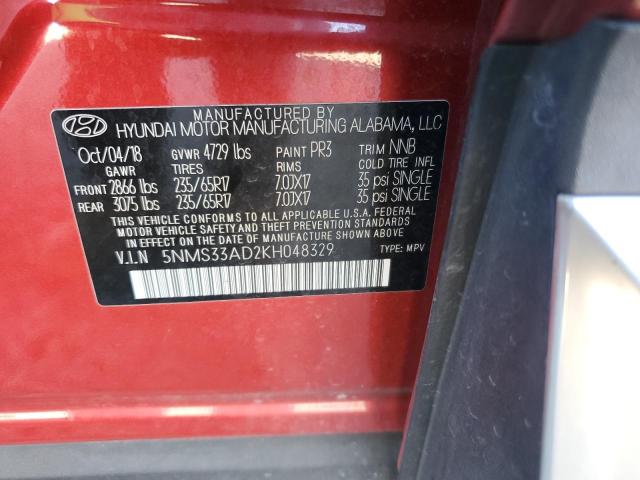 Photo 13 VIN: 5NMS33AD2KH048329 - HYUNDAI SANTA FE S 