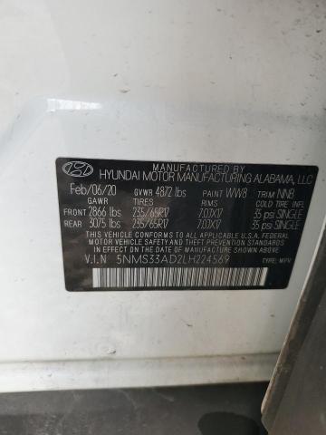 Photo 12 VIN: 5NMS33AD2LH224569 - HYUNDAI SANTA FE S 