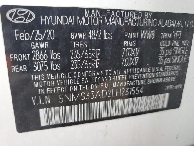 Photo 12 VIN: 5NMS33AD2LH231554 - HYUNDAI SANTA FE S 