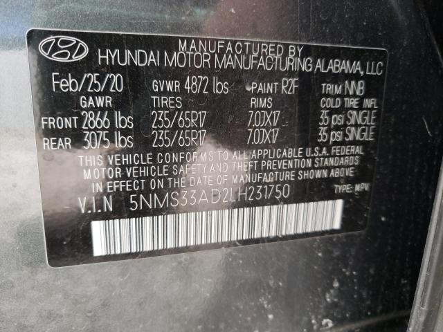 Photo 9 VIN: 5NMS33AD2LH231750 - HYUNDAI SANTA FE S 