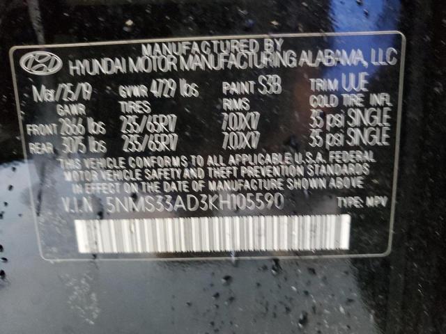 Photo 12 VIN: 5NMS33AD3KH105590 - HYUNDAI SANTA FE 