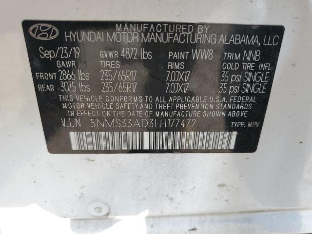 Photo 12 VIN: 5NMS33AD3LH177472 - HYUNDAI SANTA FE S 