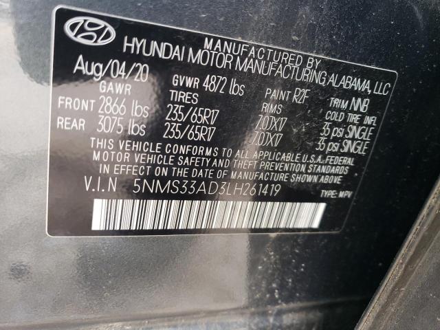 Photo 11 VIN: 5NMS33AD3LH261419 - HYUNDAI SANTA FE S 