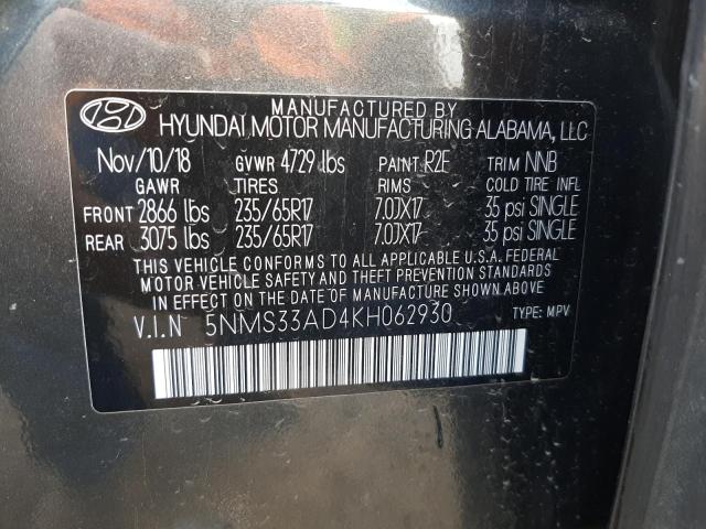 Photo 11 VIN: 5NMS33AD4KH062930 - HYUNDAI SANTA FE S 