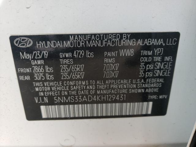 Photo 9 VIN: 5NMS33AD4KH129431 - HYUNDAI SANTA FE S 